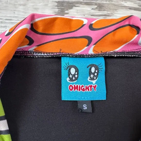 OMIGHTY Mini Dress Pink Green Psychedelic Polo Y2K Indie Sleaze Small - Picture 7 of 9